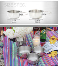 Load image into Gallery viewer, Outdoor Stainless Steel Picnic Set Folding Bowl Multi Piece Cooker