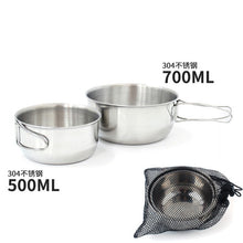 Load image into Gallery viewer, Outdoor Stainless Steel Picnic Set Folding Bowl Multi Piece Cooker